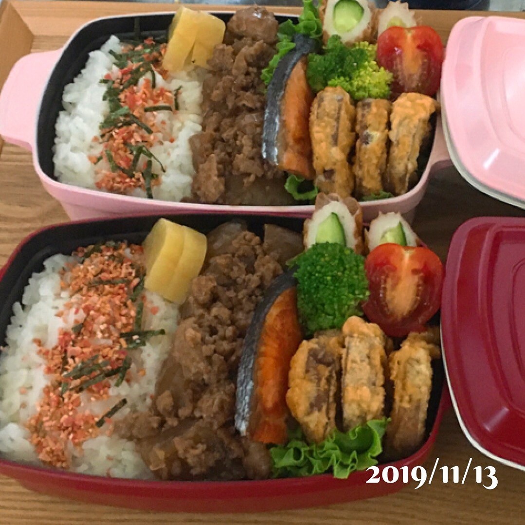 大根のそぼろ煮のお弁当です😄