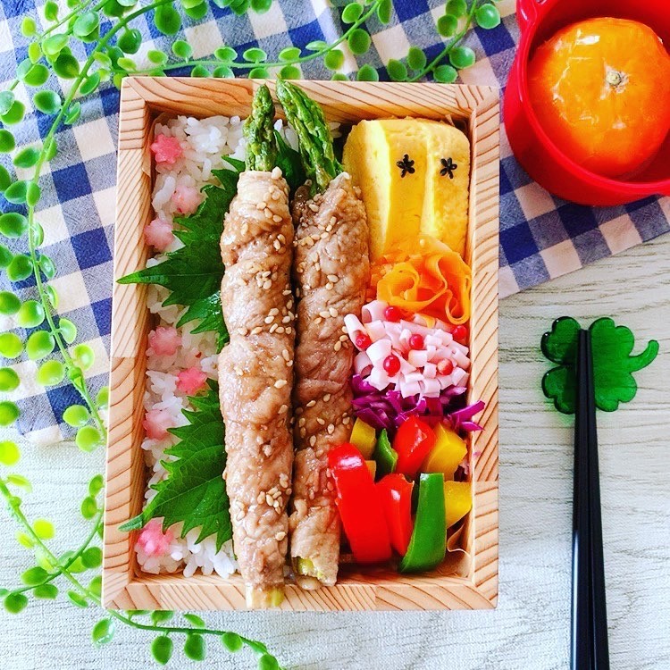 アスパラ肉巻き弁当🍱