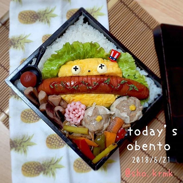 ウインナーがぶりオムレツ弁当🍱