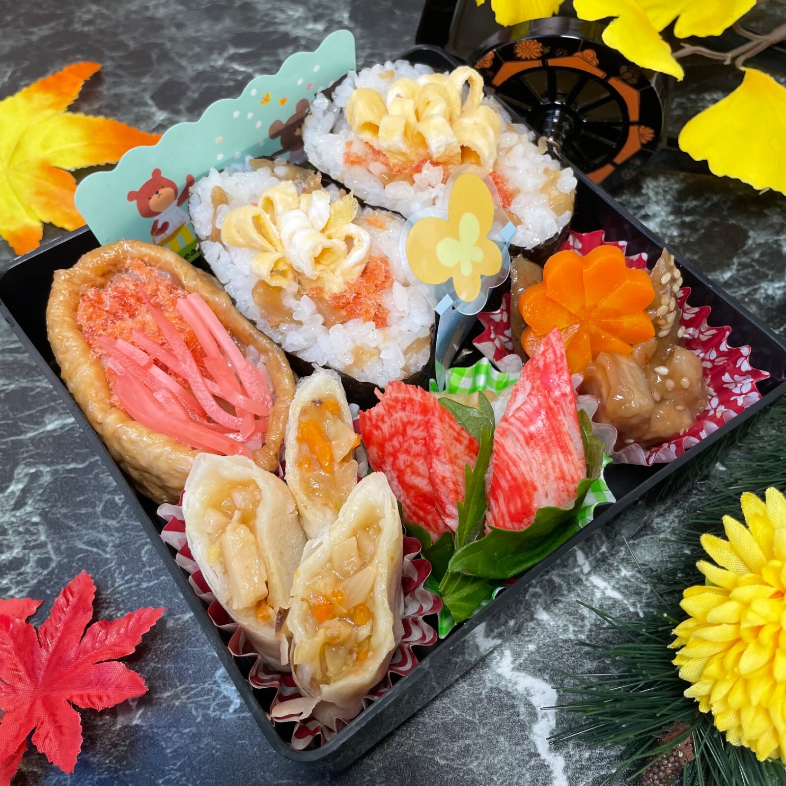 海苔巻き風おにぎらずとおいなりさん