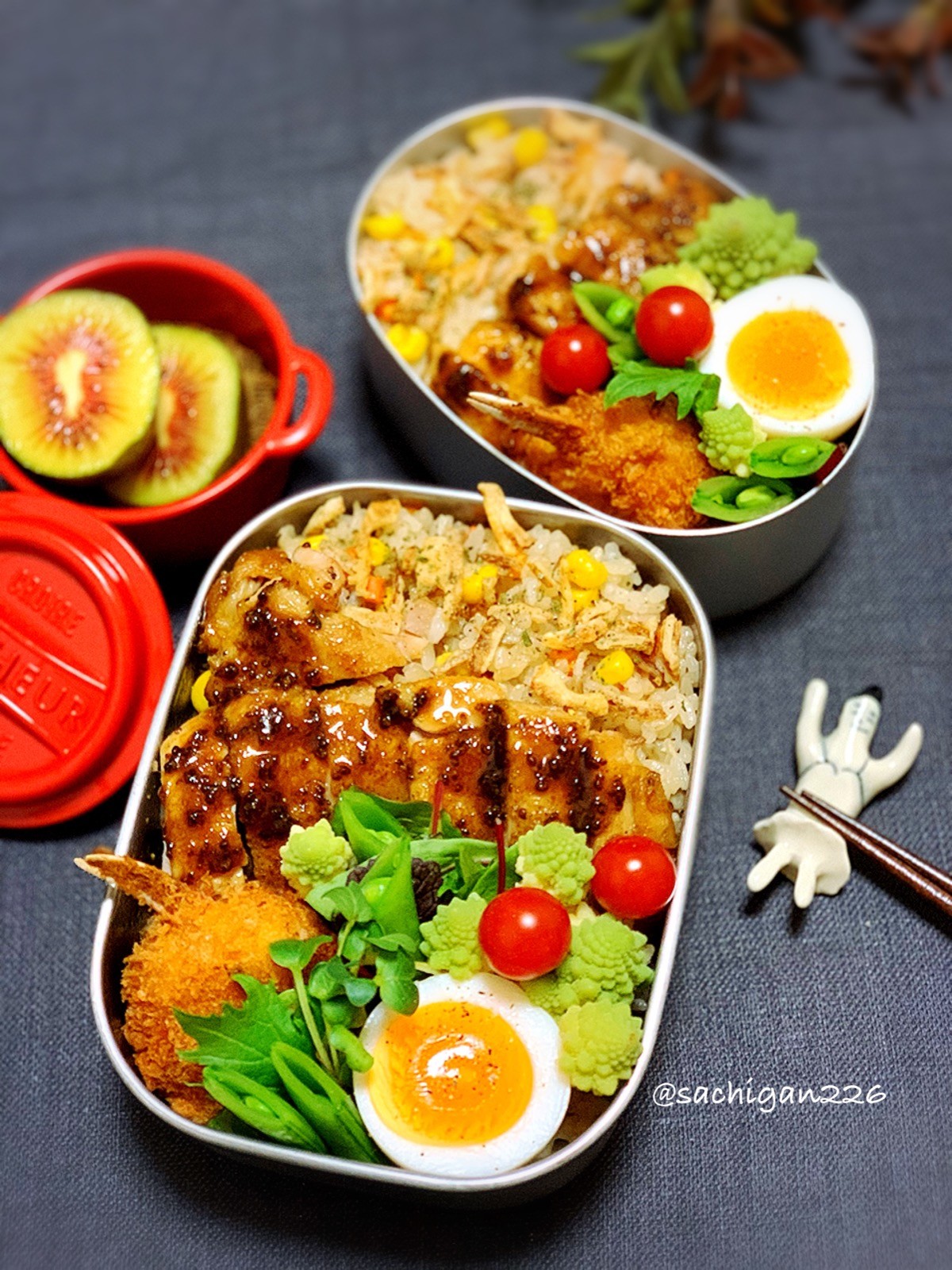 ハニーマスタードチキン&簡単ピラフ弁当
