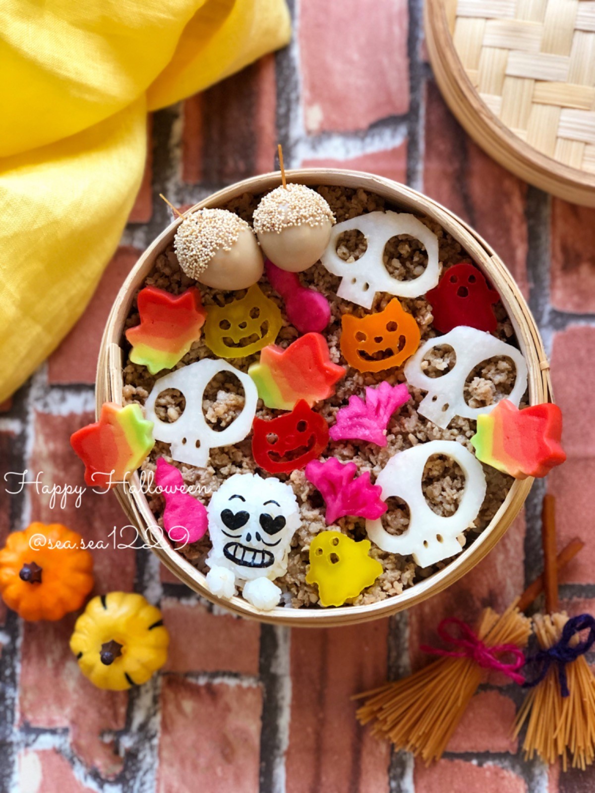 和風ハロウィン弁当withホラーマン💀