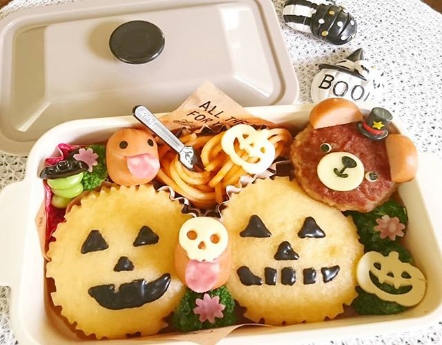 ハロウィン🎃蒸しパン弁当