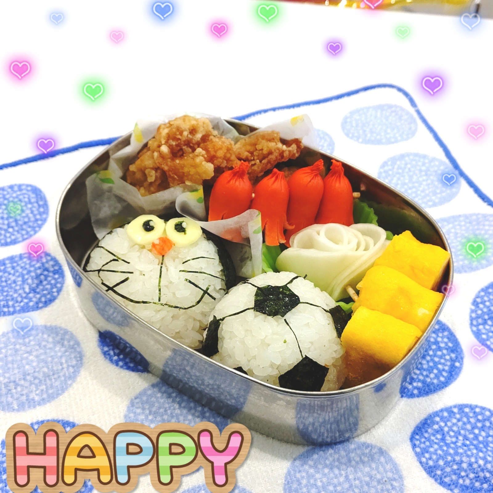 ドラえもんとサッカーお弁当