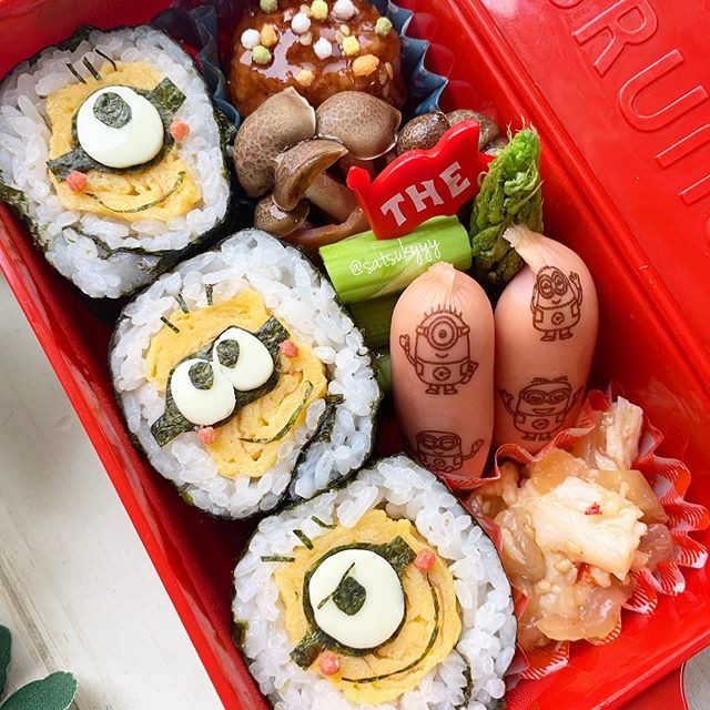 ミニオンのり巻き弁当◟̆◞̆♡