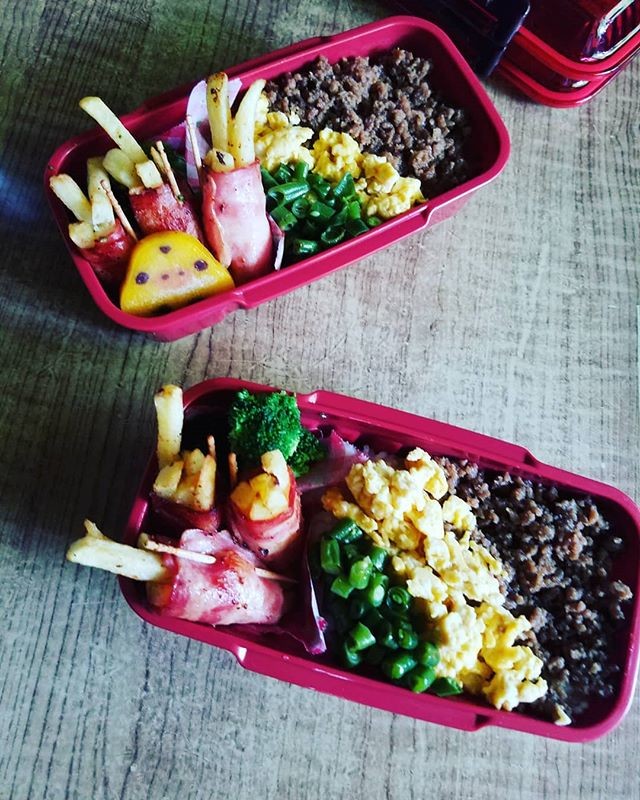 三色丼弁当❤️