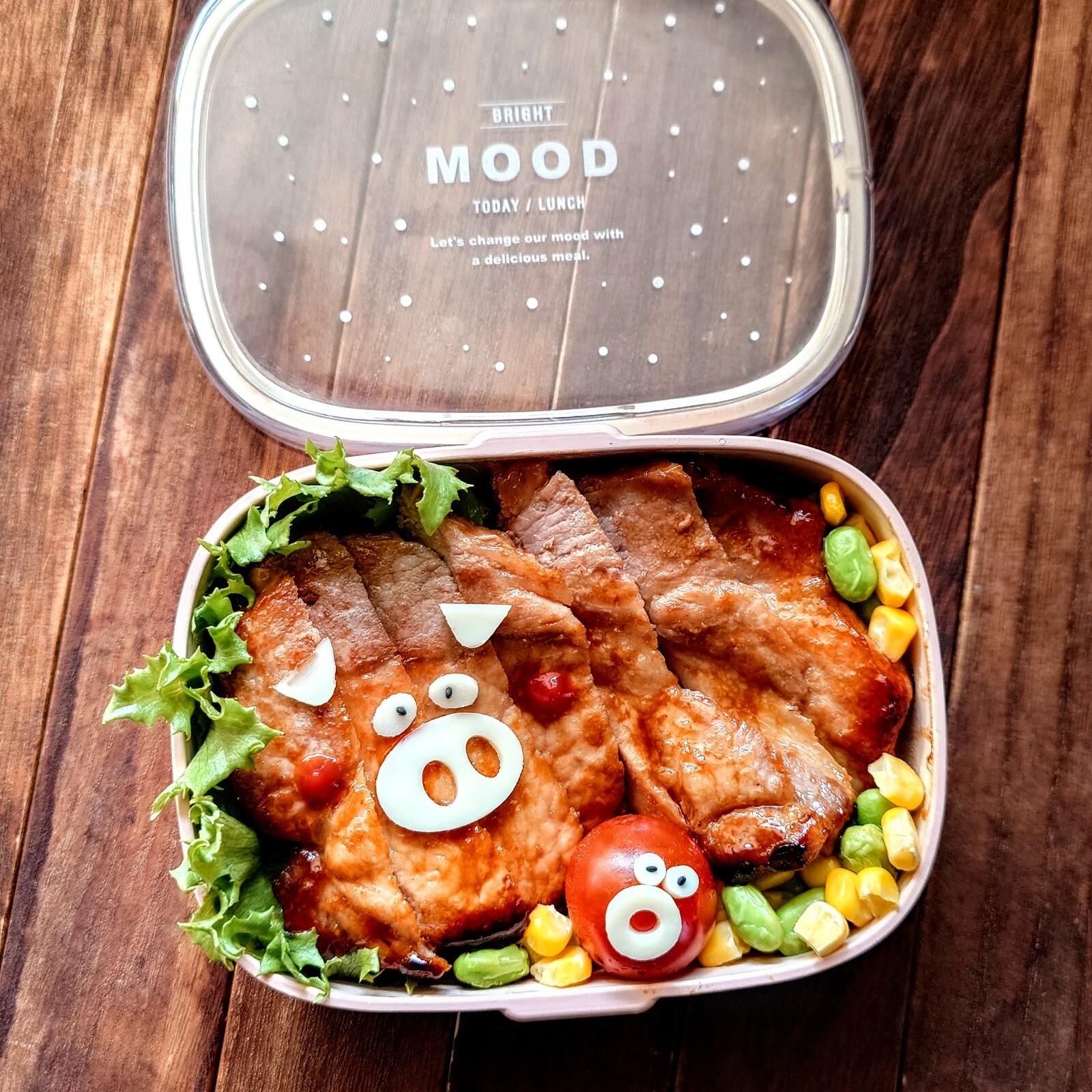 漢の…次女用🍱週の初めのトンテキ弁当