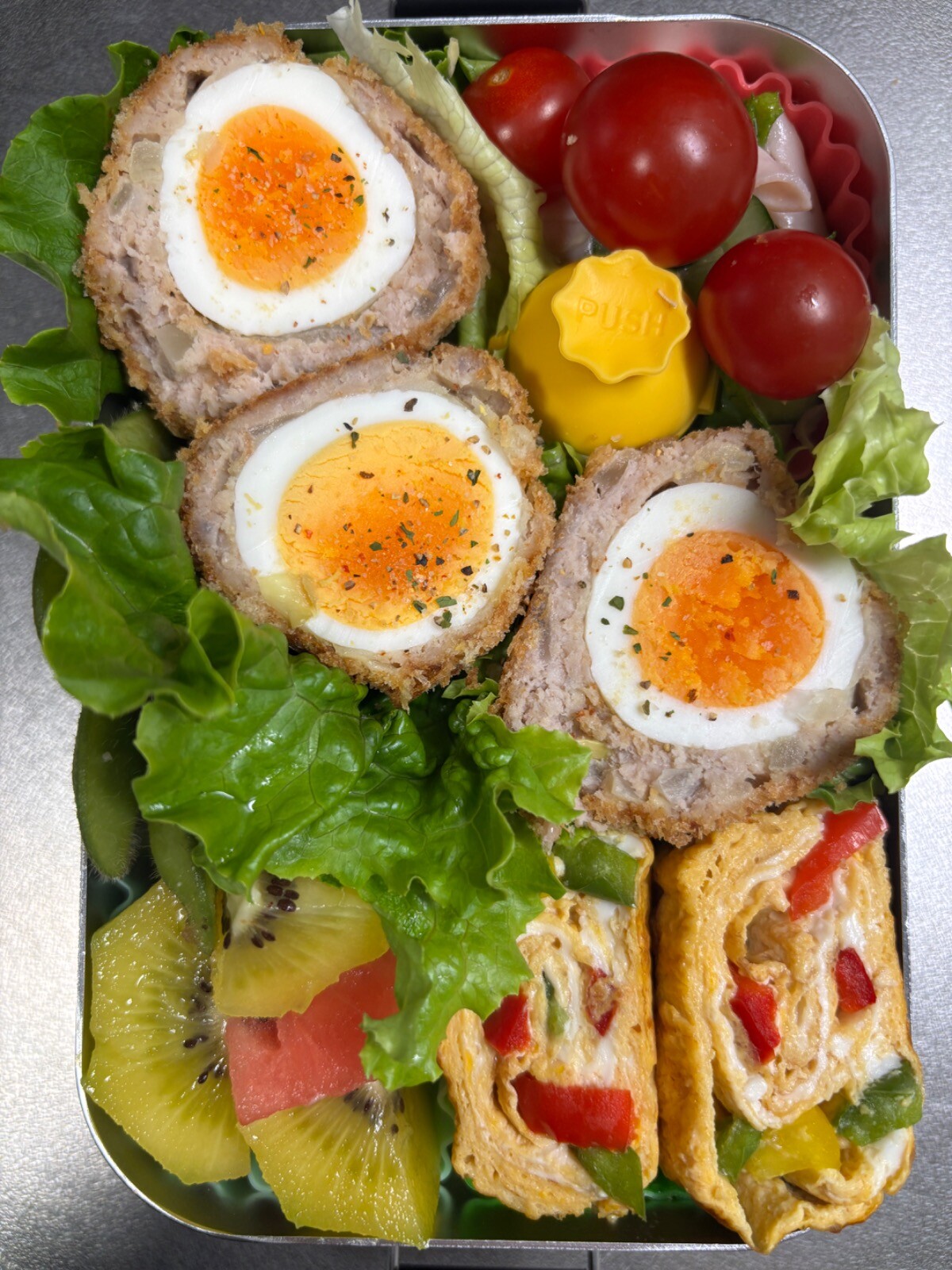 ソイミートスコッチエッグカブのマリネ弁当