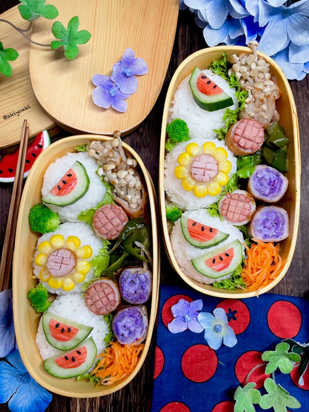 スイカひまわりおにぎり弁当
