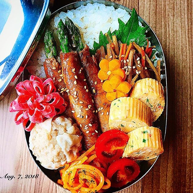 アスパラ肉巻き弁当