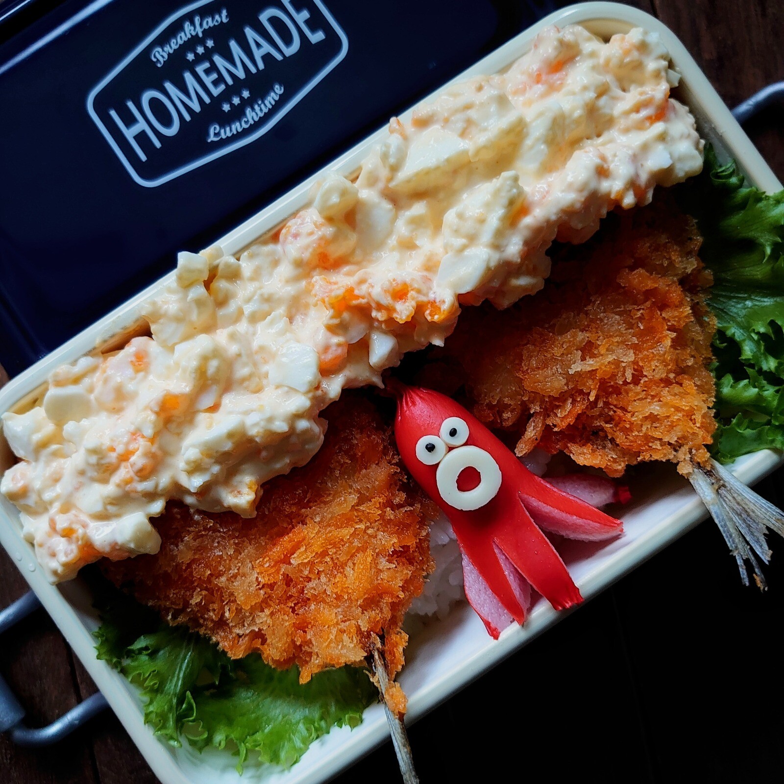 漢の…自分用👔タルタルモリモリアジフライ弁当🍱