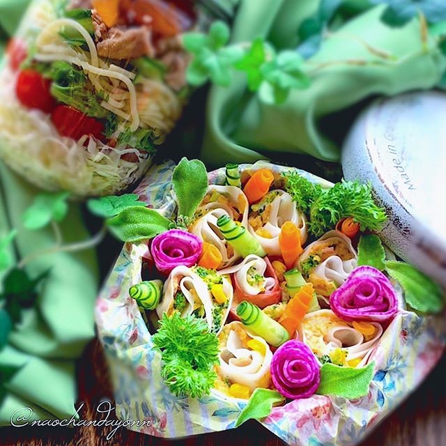 母の日に贈るブーケのお弁当💐