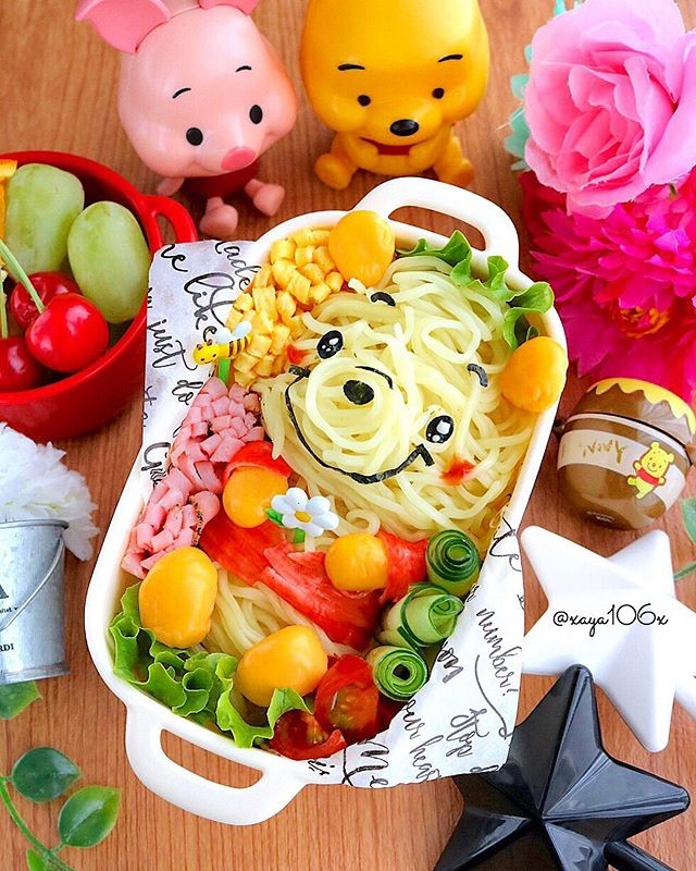 冷やし中華でプーさん弁当