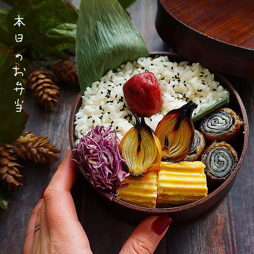 ペコロスと海苔のくるくる肉巻き弁当！