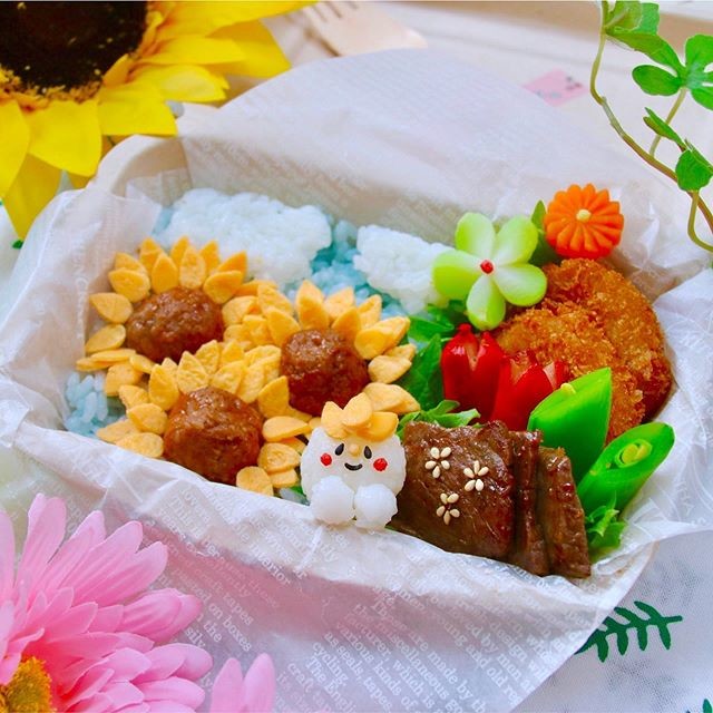 ミートボールdeひまわり弁当