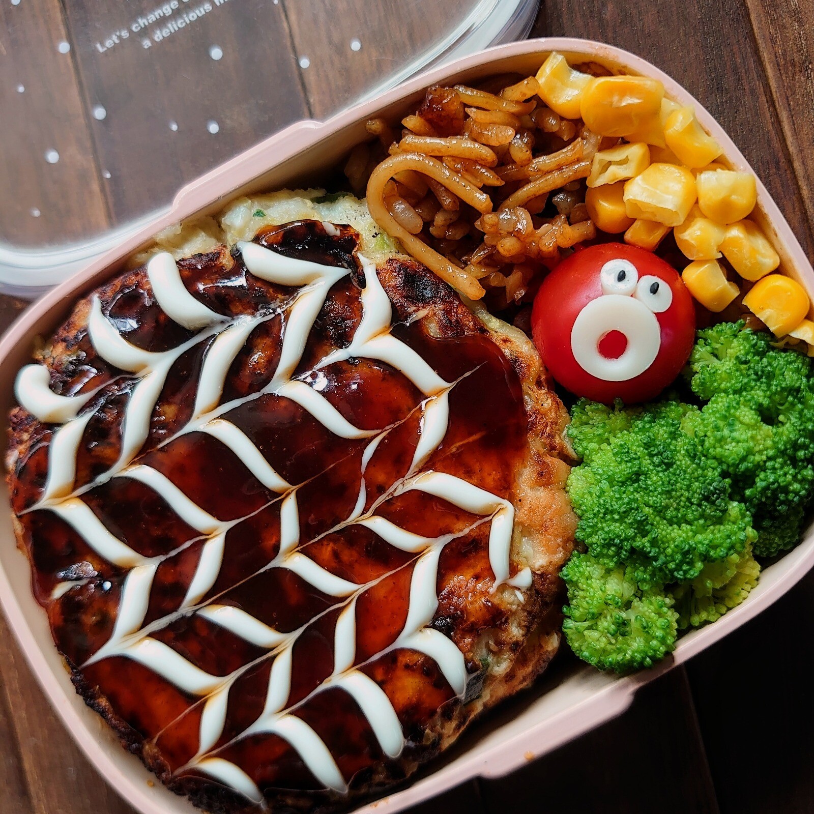 漢の…次女用🍱そばめしとお好み焼きのソース三昧弁当