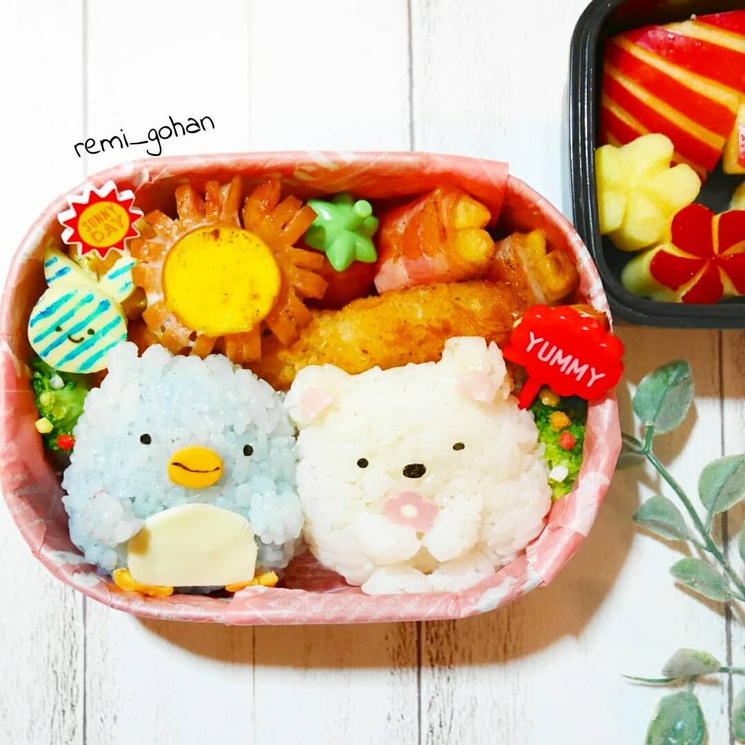 ぺんぎん(本物)としろくま弁当🐧