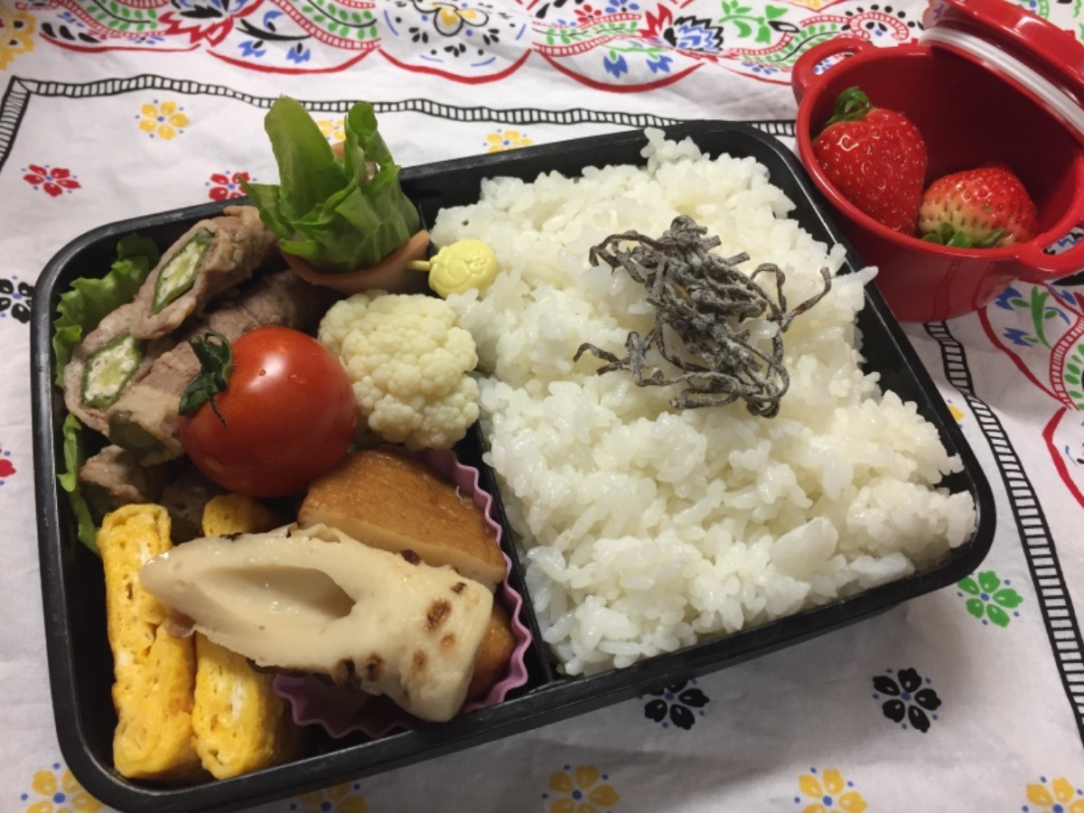 オクラの牛肉巻き弁当