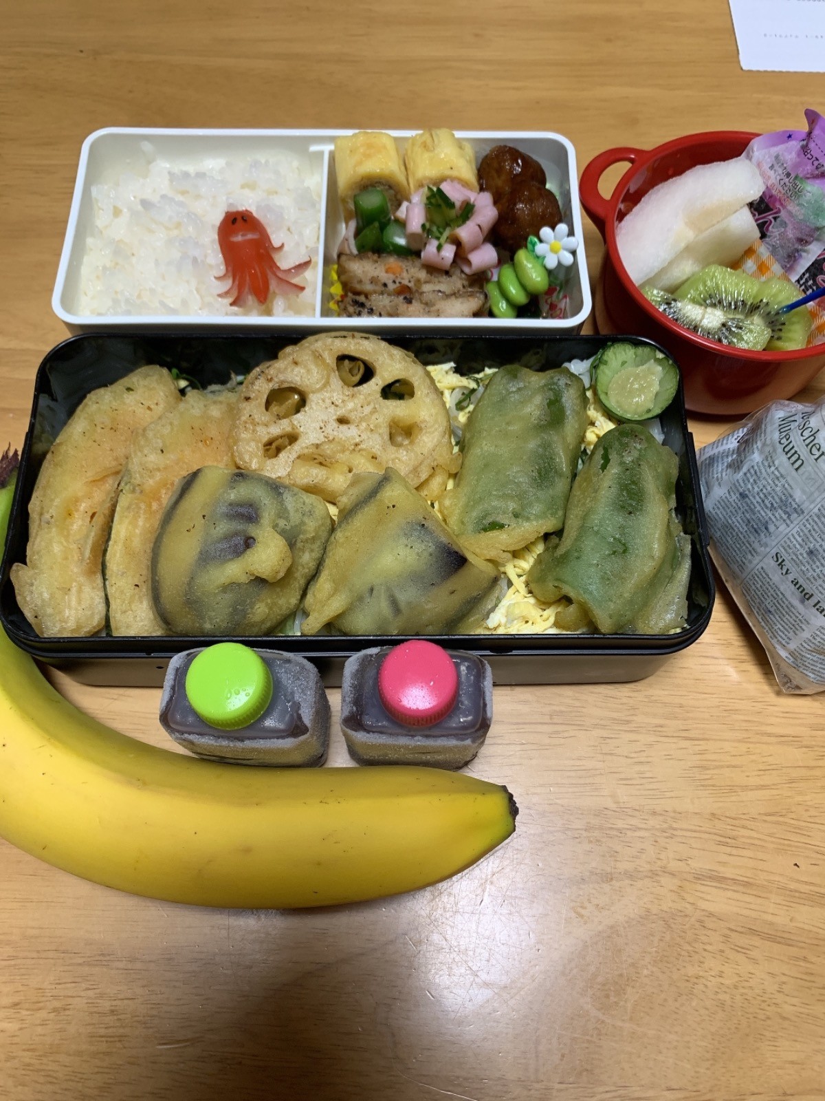 お素麺天ぷら弁当　蓮根肉詰め照り焼き弁当