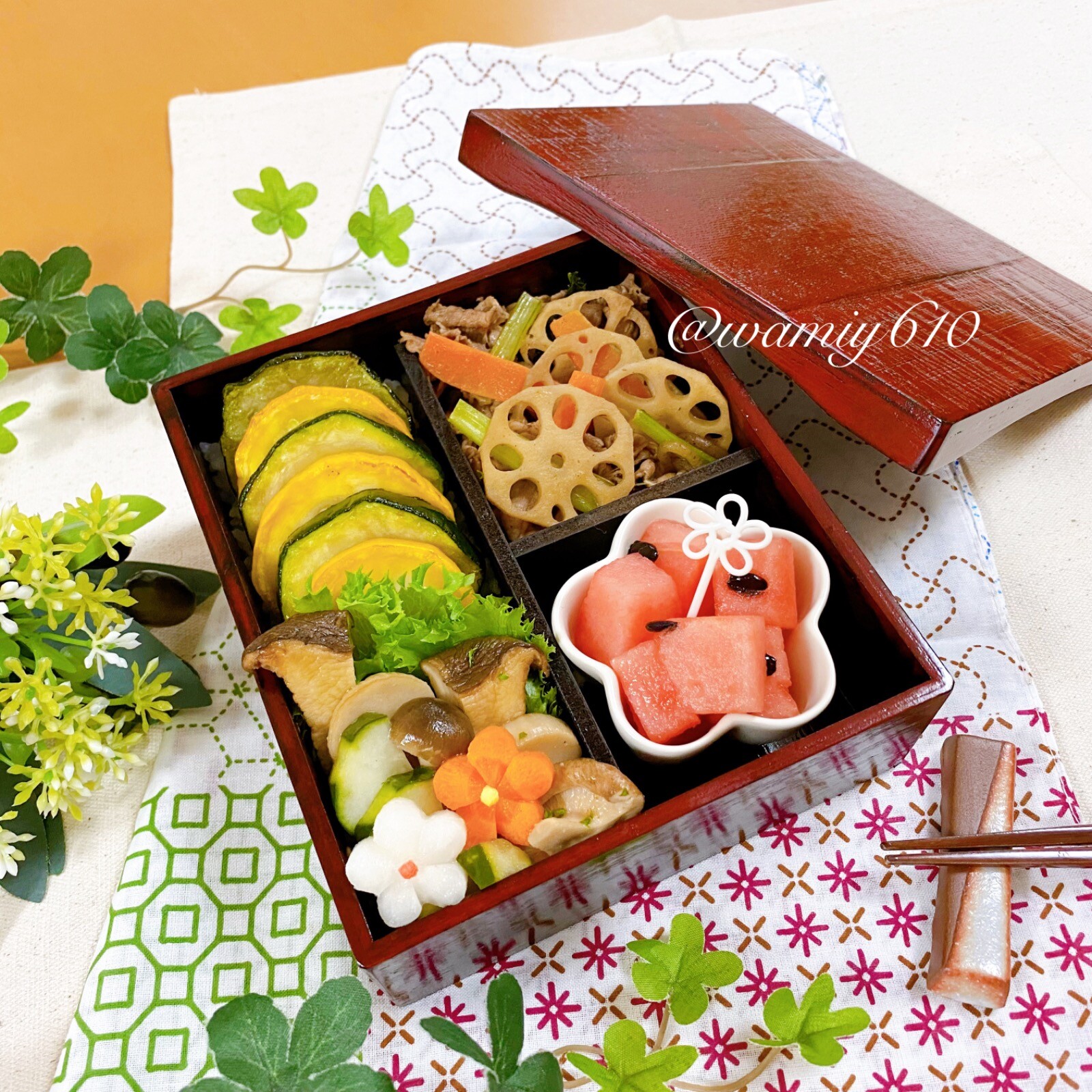 🌿牛肉と蓮根の甘辛中華炒め弁当🌿