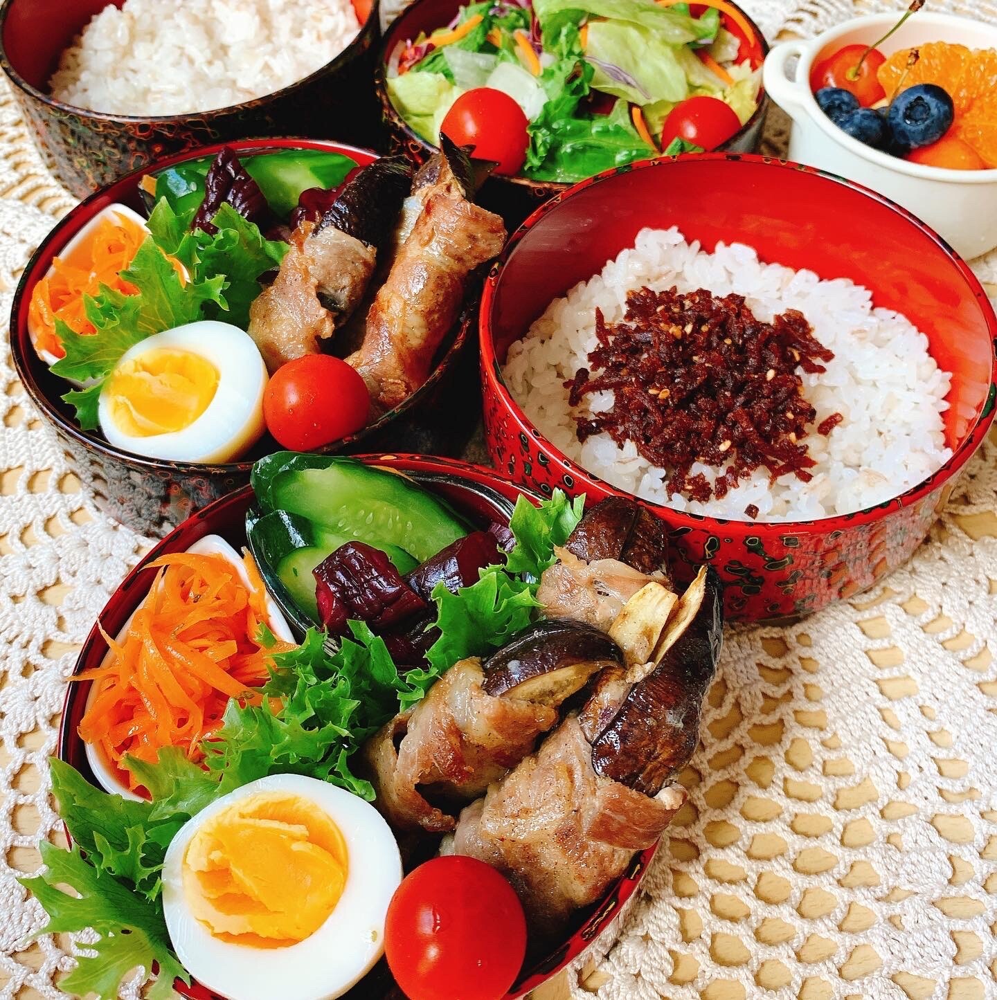 なすの豚バラ巻き弁当