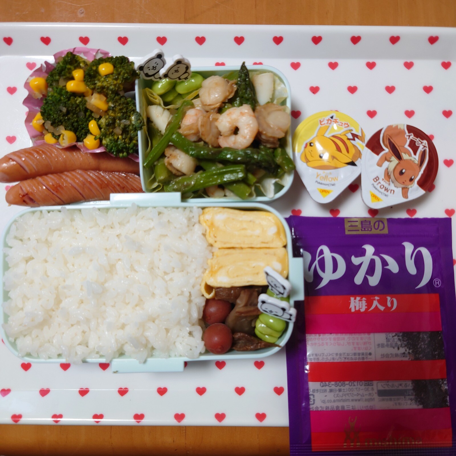 アスパラガスとシーフードのお弁当