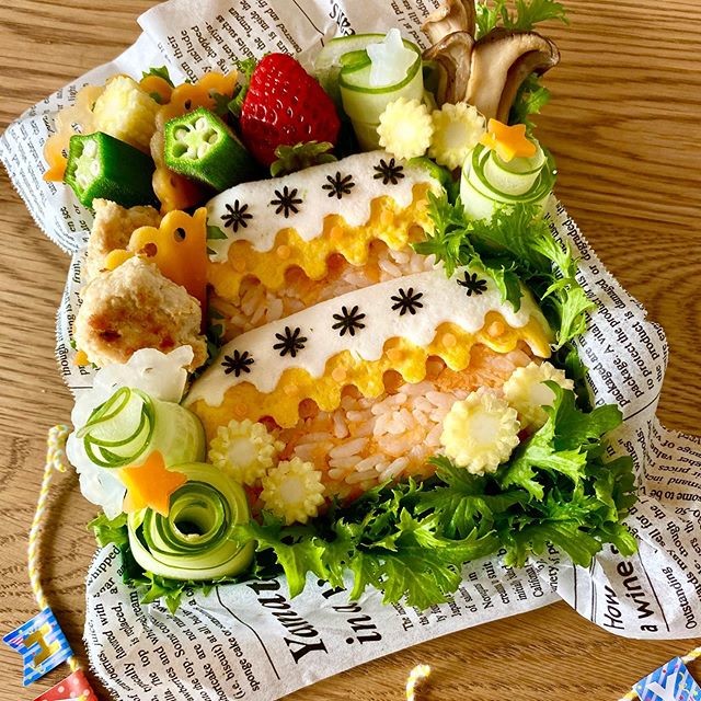 離乳食でバースデーケーキ弁当