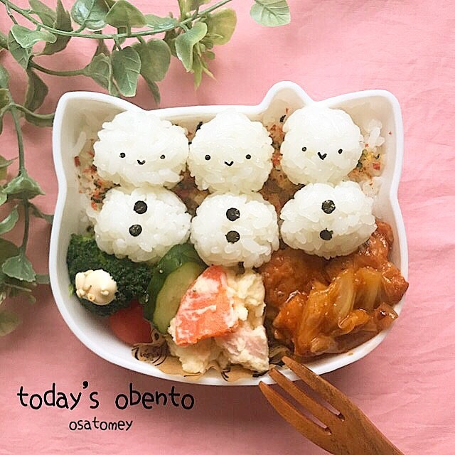雪だるまトリオのお弁当