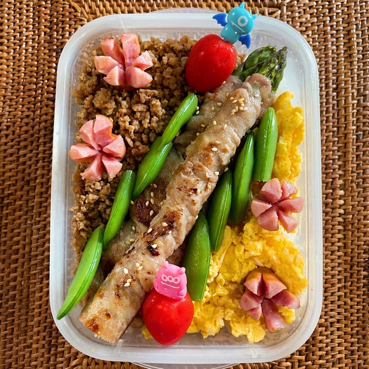 アスパラ肉巻き弁当
