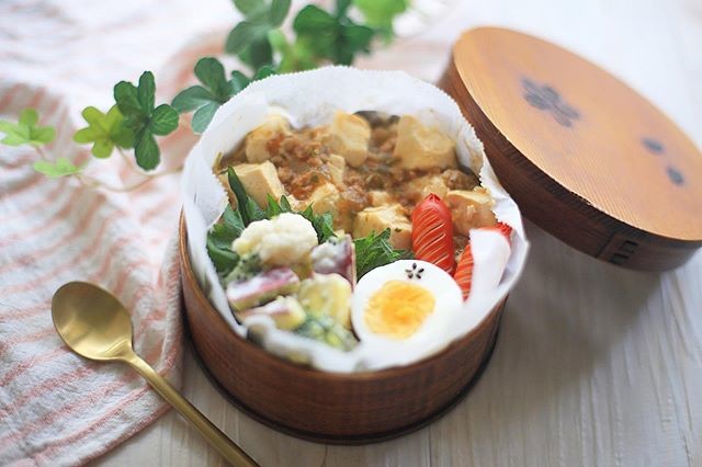 麻婆豆腐で節約弁当🍱♫