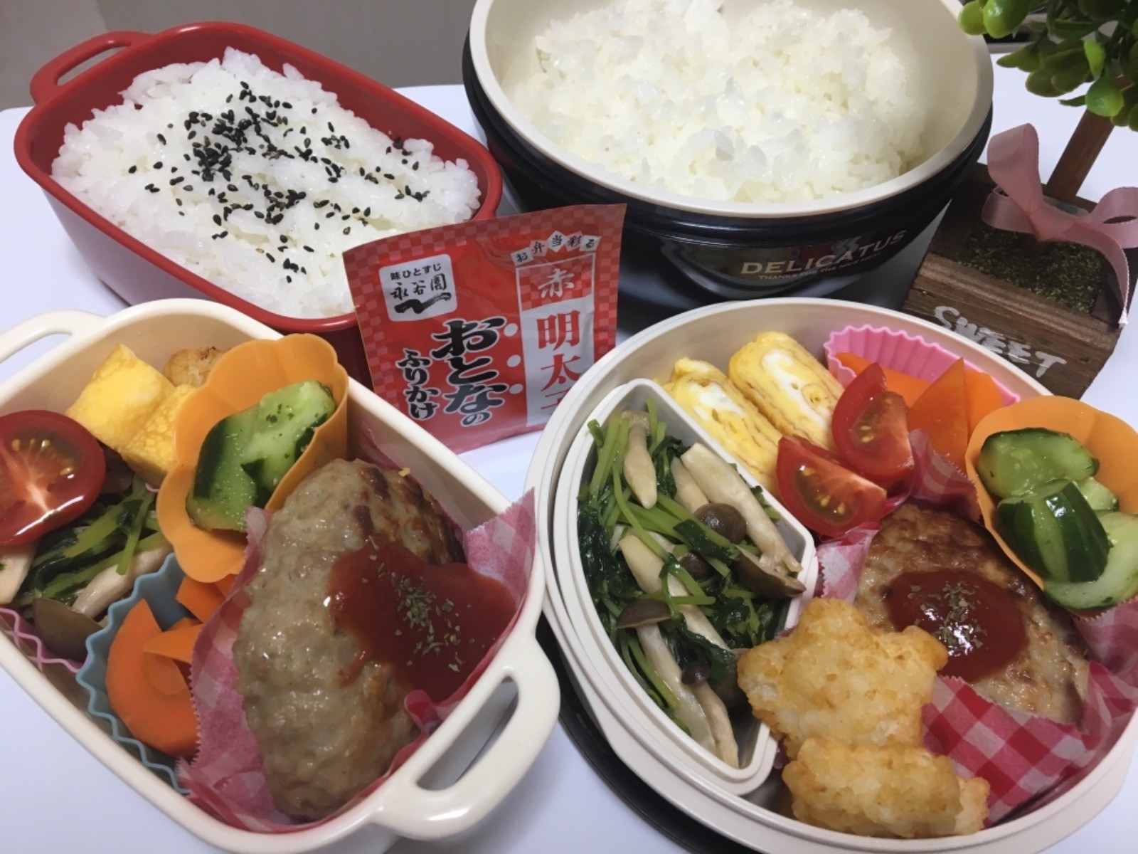 チーズインハンバーグ弁当🍱😋